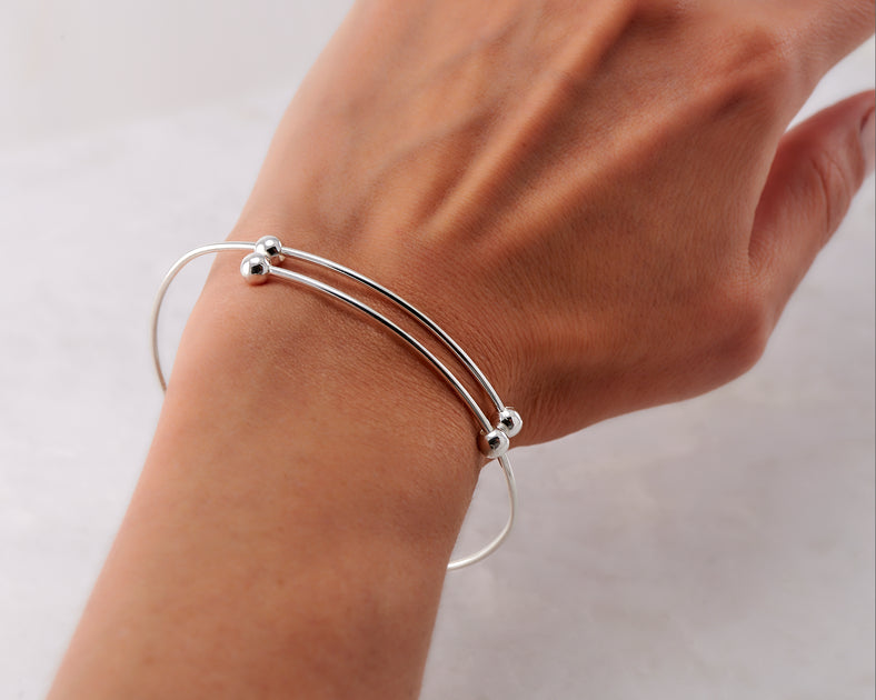 Adjustable on sale silver bangle