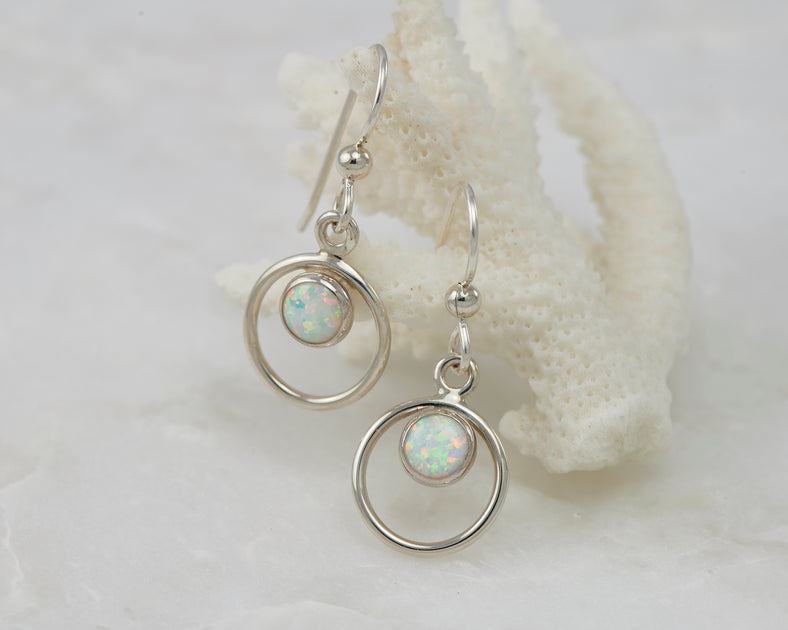 Small Silver Hoop Earrings - Circle Dangle Earrings by Artulia Jewelry