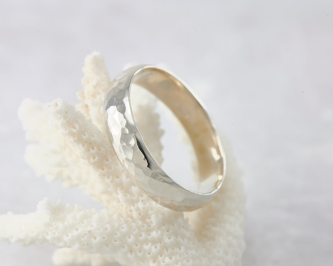 Simple Silver Ring • Dainty Ring • Unique Handmade Ring • Silver Wedding Ring • Hammered Ring • Deliciated Ring • 2024 Ring Band for Her