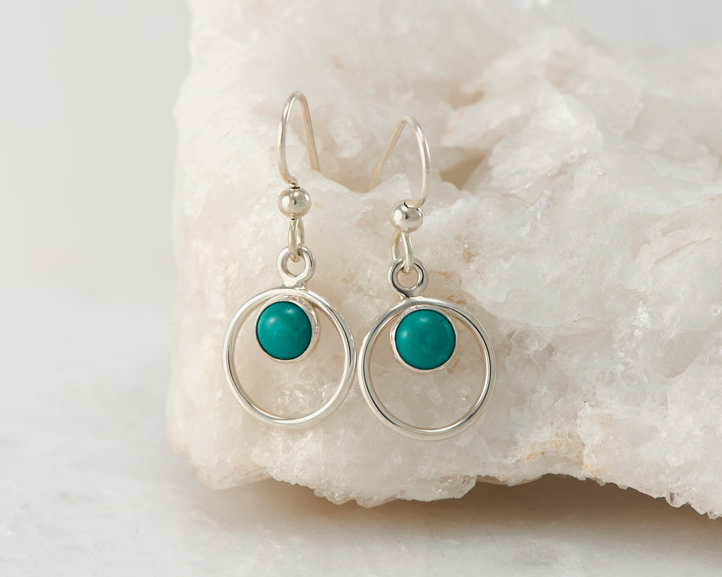 Small Silver Hoop Earrings - Circle Dangle Earrings by Artulia Jewelry